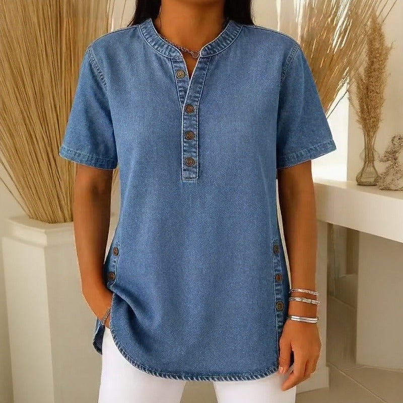 Jeansbluse Calenny™ Mit Gewaschener Optik und Lockerer Passform