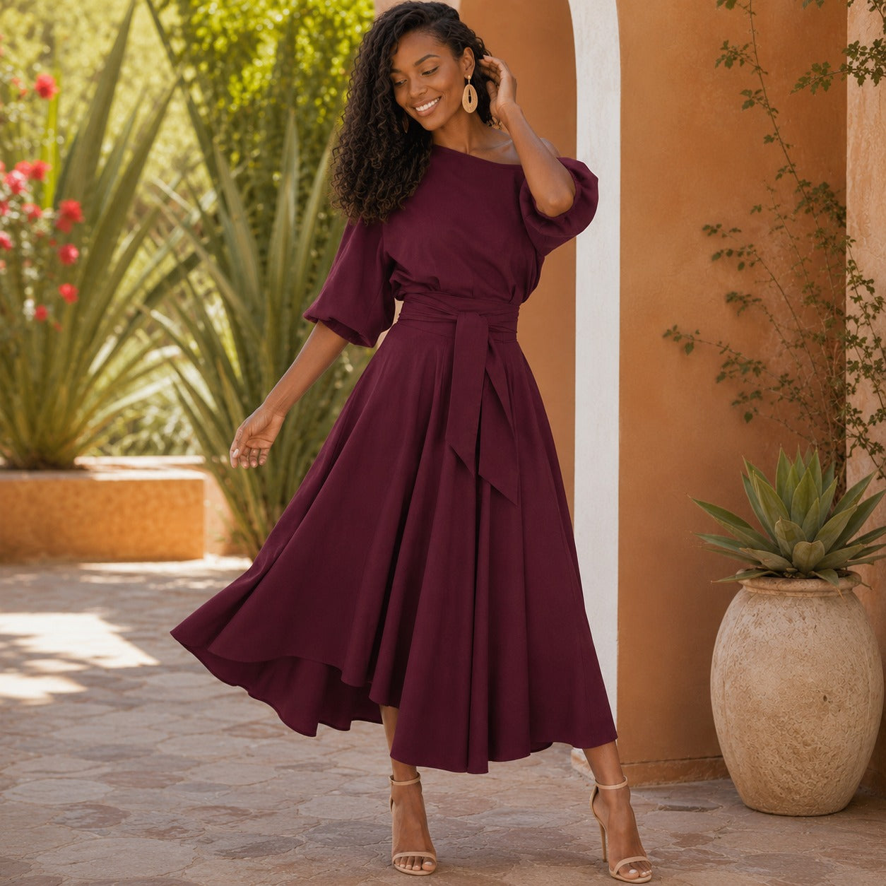 Verona Belle™ Kleid mit Vielseitigem Ausschnitt und Eleganter Taillenbindung