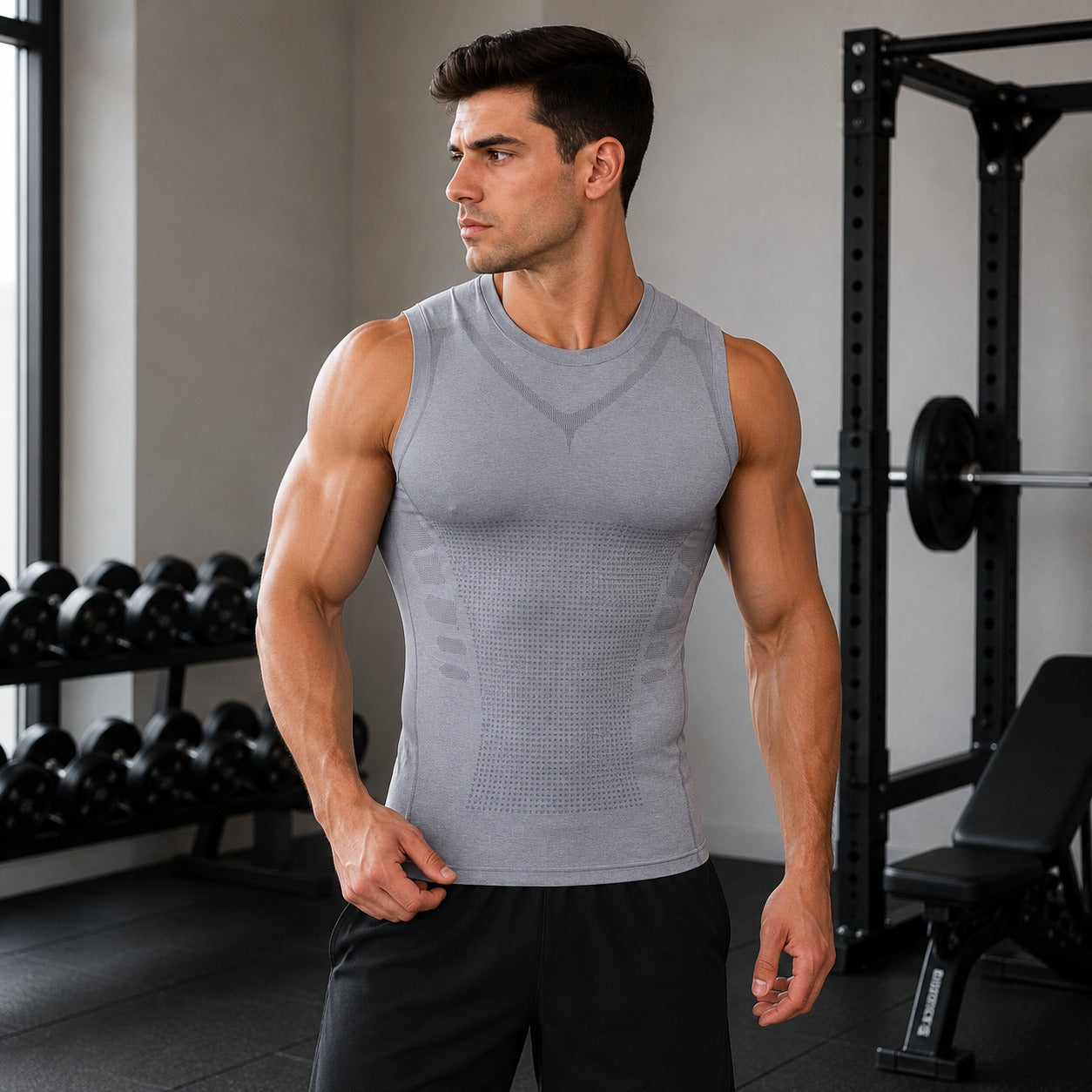 Spartan™ Formendes Kompressionshemd aus Atmungsaktivem Gewebe mit Ionischer Technologie