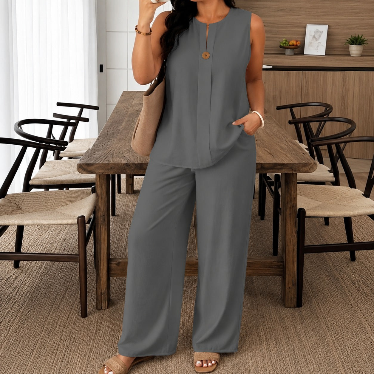 Viola™ Set aus Baumwoll-Leinen mit Minimalistischem Design