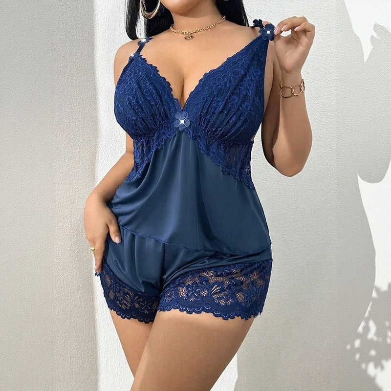 Amara™ Babydoll-Set Mit Top Und Shorts Mit Spitzenbesatz