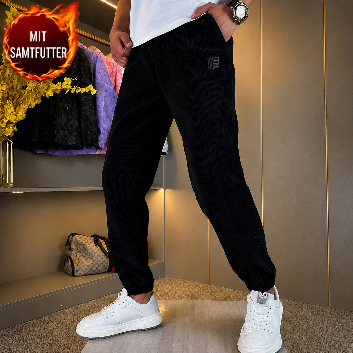 Hose Arvid™ mit gerippter Struktur, Kordelzug und elastischen Bündchen