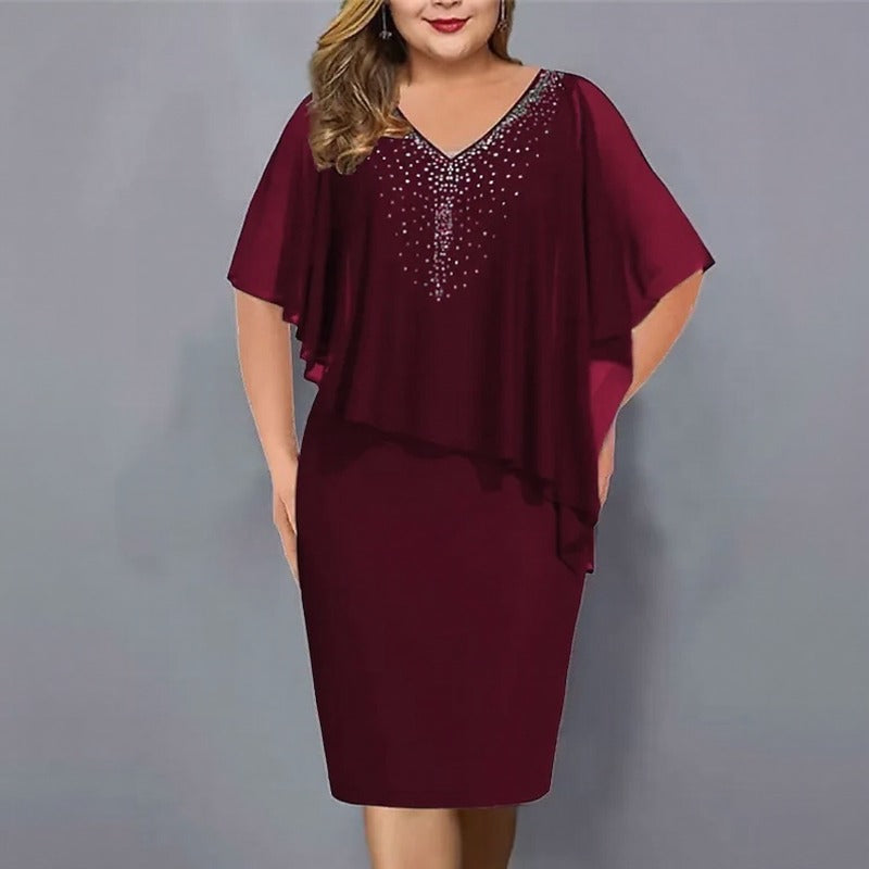 Kleid Maresse™ mit Asymmetrischer Überlage und Funkelnden Applikationen
