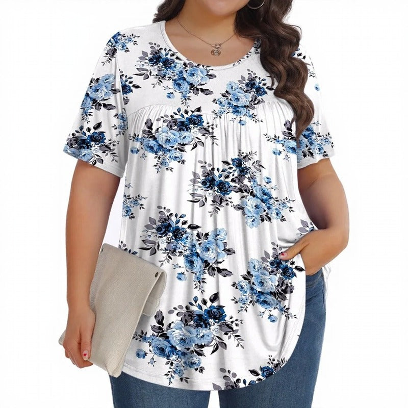 Bluse Lirena™ mit Charmanten Mustern und Geraffter Passform