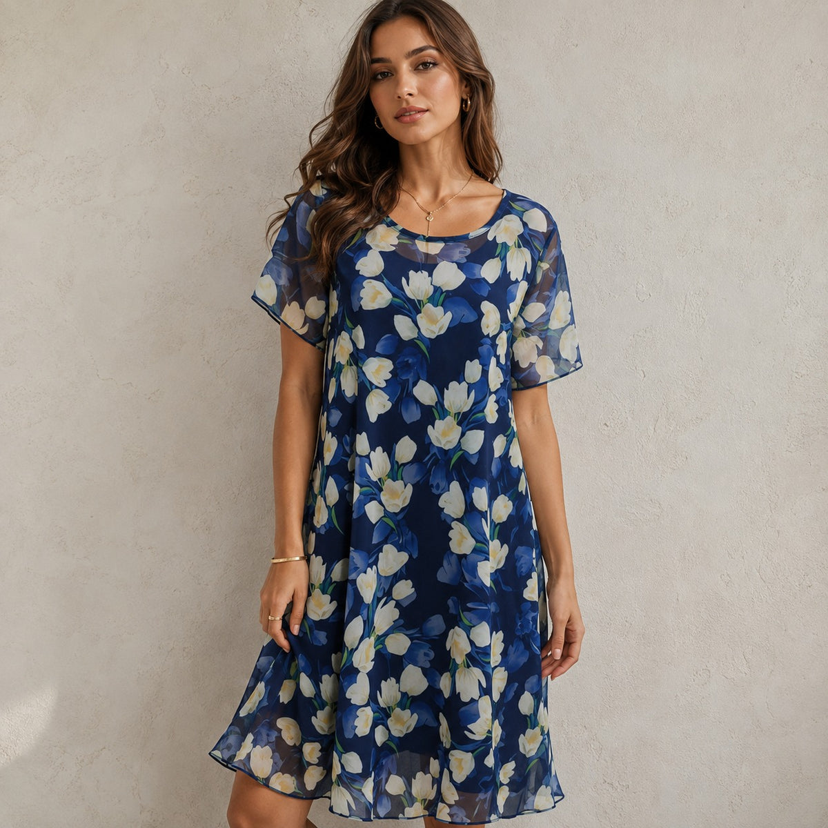 Kleid Annie™ mit Blumenprint und Rundhalsausschnitt