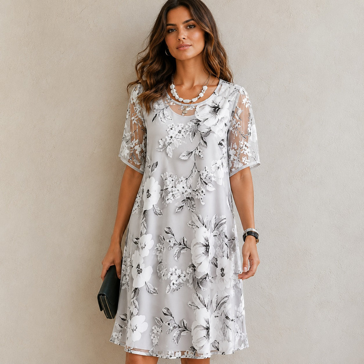 Kleid Annie™ mit Blumenprint und Rundhalsausschnitt