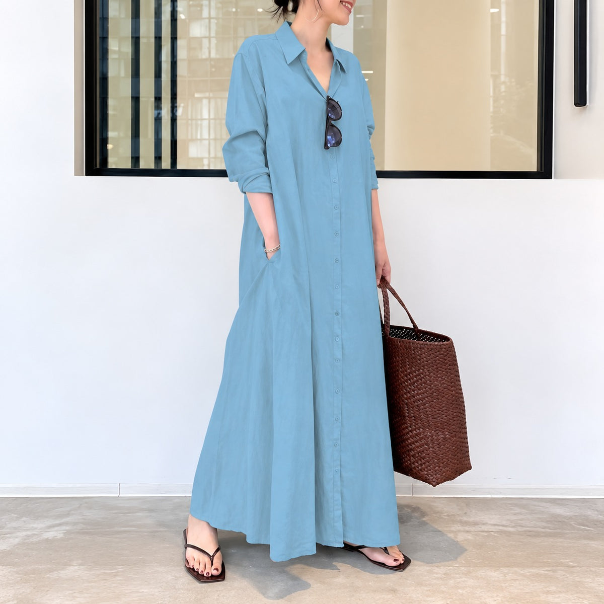 Kleid Elsa™ mit Hemdkragen und weitem Schnitt