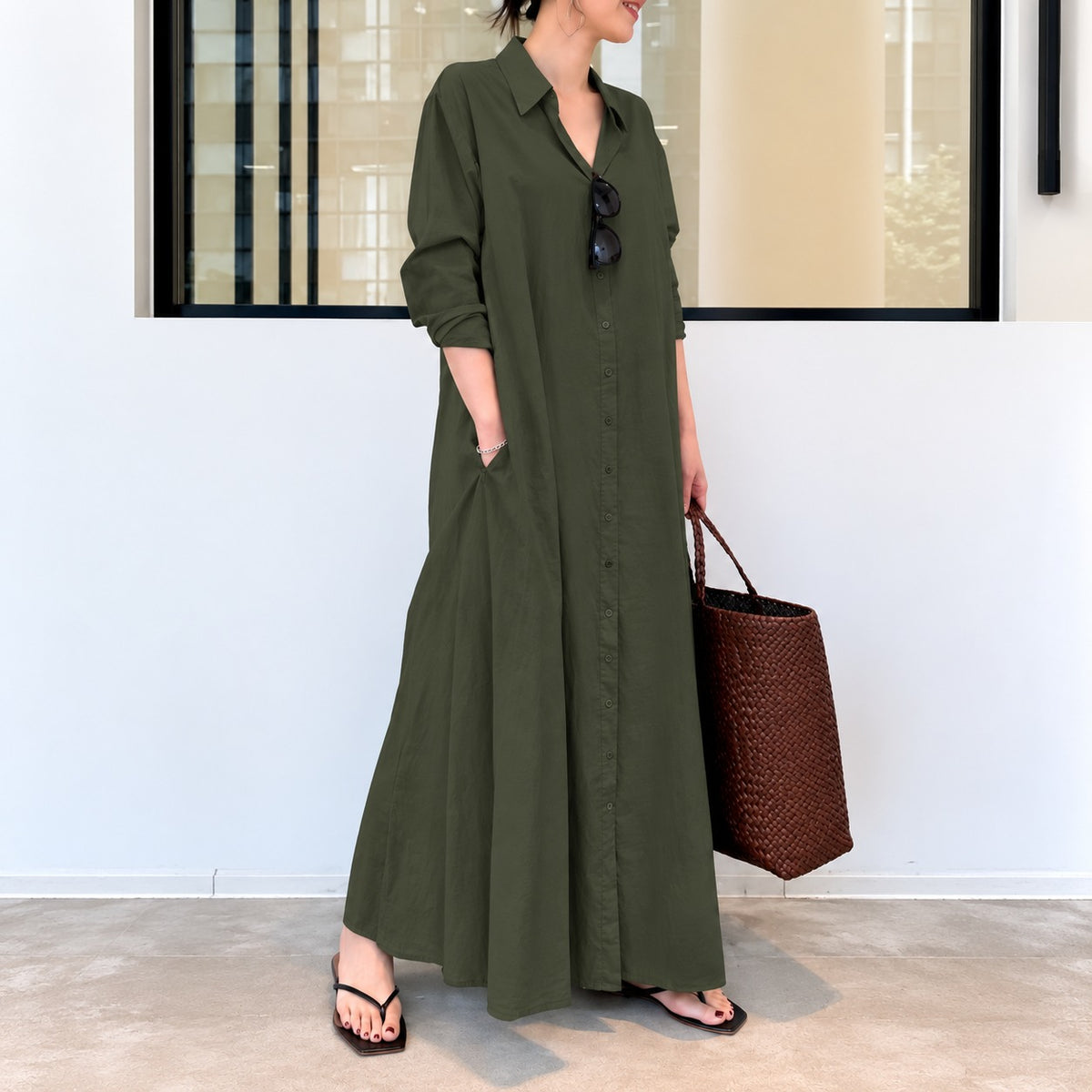 Kleid Elsa™ mit Hemdkragen und weitem Schnitt