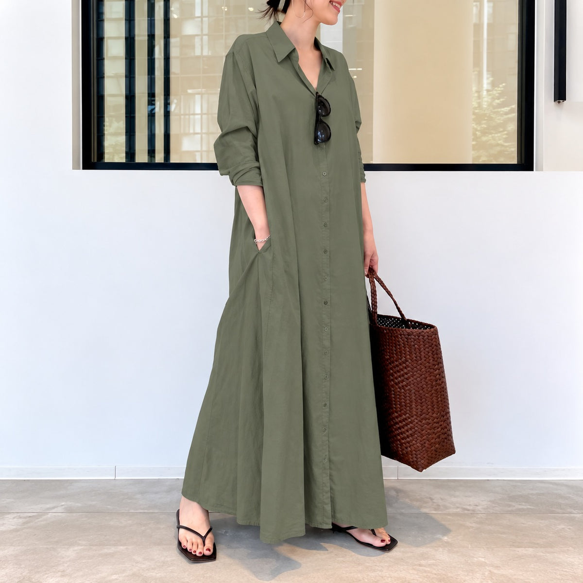 Kleid Elsa™ mit Hemdkragen und weitem Schnitt