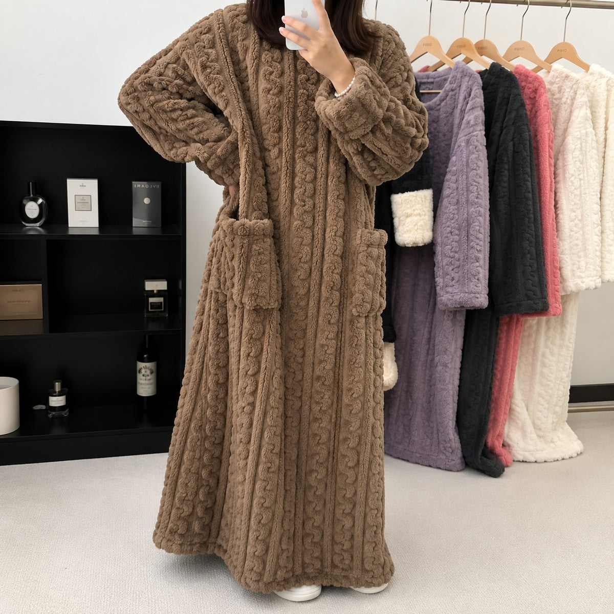 Luna™ Langer Pyjama im Decken-Stil mit Warmem, Flauschigem Griff und Weicher Textur