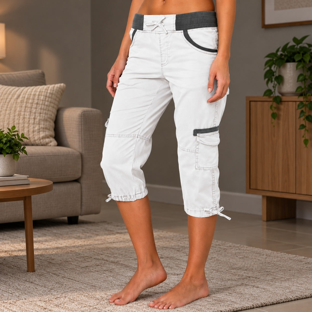 Caprihose Heide™ mit breitem Bund und seitlichen Pattentaschen