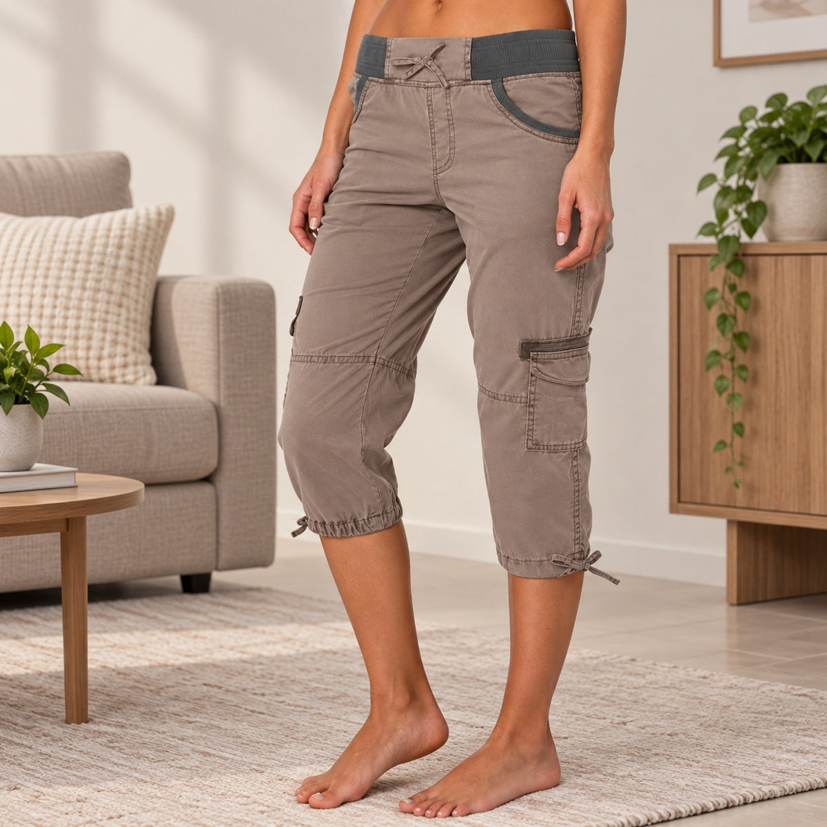 Caprihose Heide™ mit breitem Bund und seitlichen Pattentaschen
