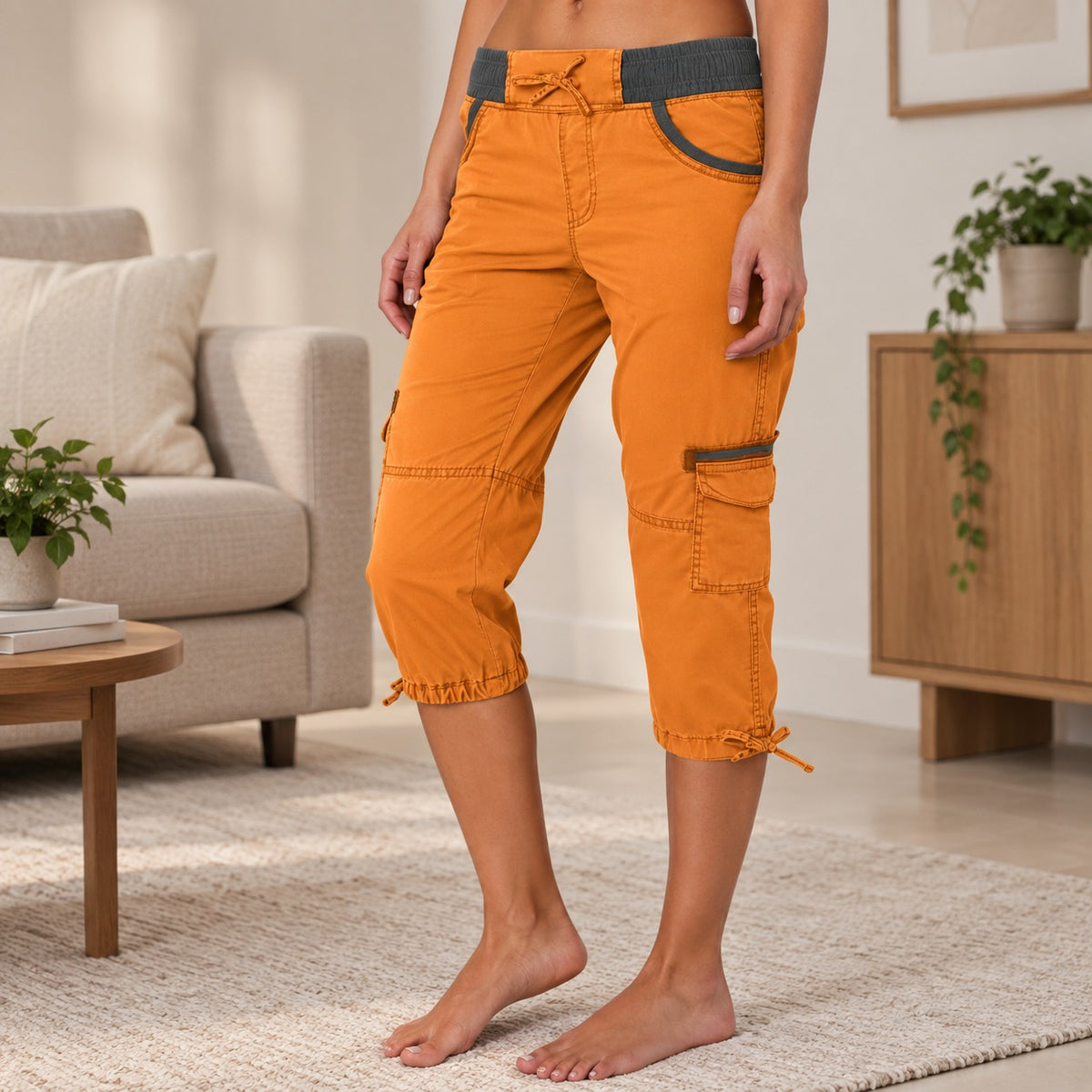Caprihose Heide™ mit breitem Bund und seitlichen Pattentaschen