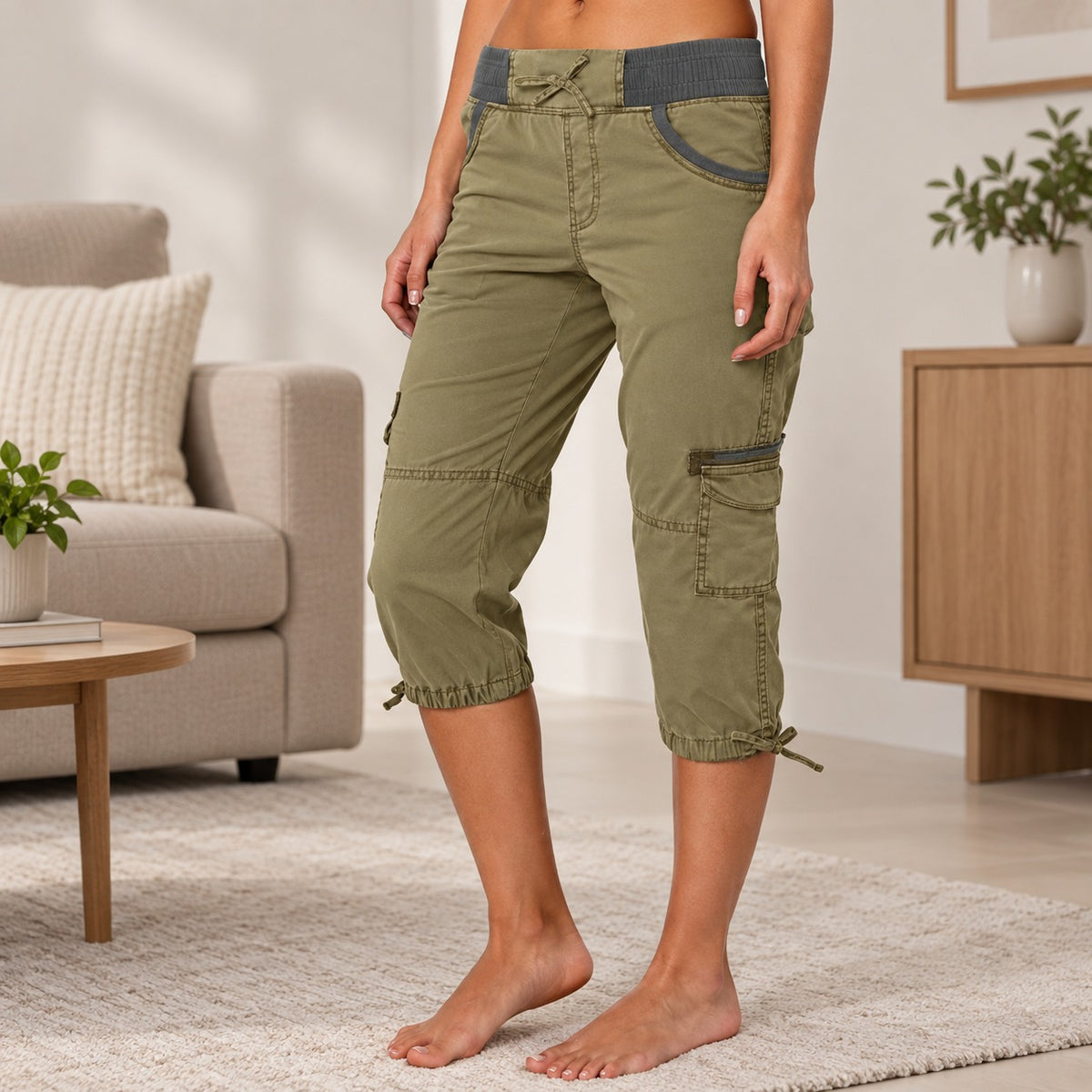 Caprihose Heide™ mit breitem Bund und seitlichen Pattentaschen