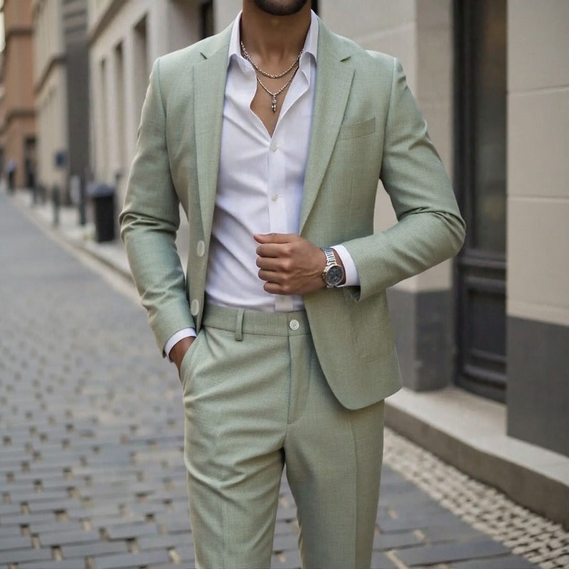 Montieri™ Freizeitanzug mit Klassischem Reversblazer und Gerader Anzughose