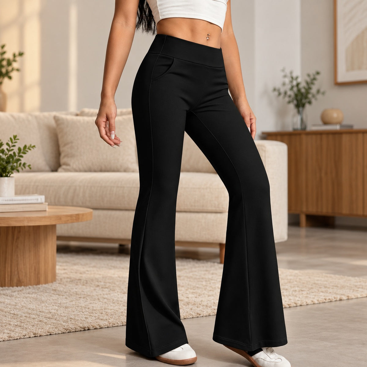 Hose Lene™ mit hohem Formbund, figurformendem Sitz und ausgestelltem Bein
