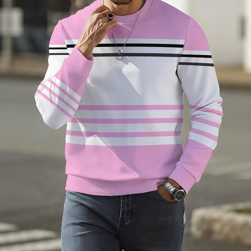 Sweatshirt Aldemar™ mit Kontraststreifen, Rundhalsausschnitt und Gerippten Bündchen