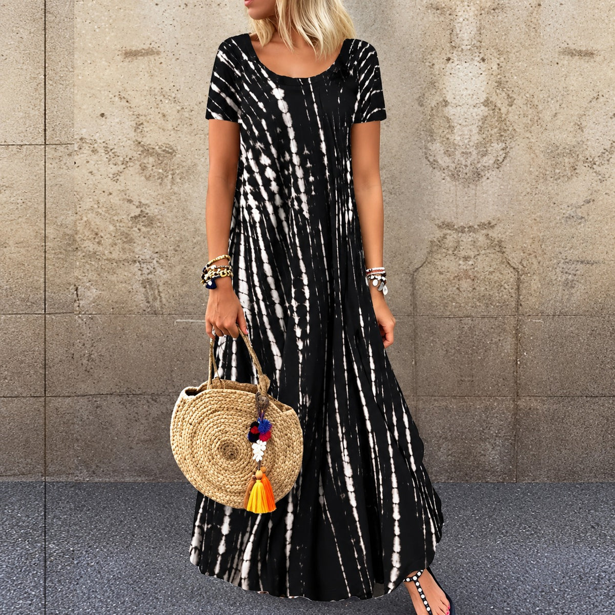 Maxikleid Talissa™ mit Batikmuster und Lockerem Schnitt
