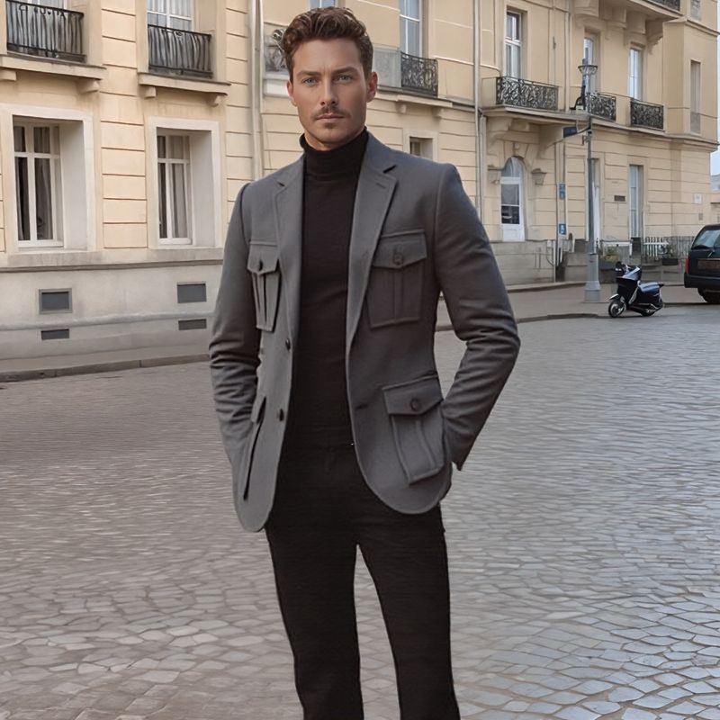 Lauritz™ Blazer mit Klassischem Revers, Faden für Faden Gewebt mit Präziser Schneiderkunst / Der Stille Luxus der Italienischen Mode