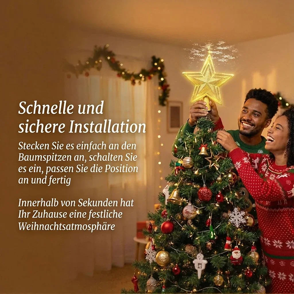 Weihnachtsprojektor für die Spitze des Weihnachtsbaums / Bringen Sie Weihnachtsstimmung in Ihr Zuhause!