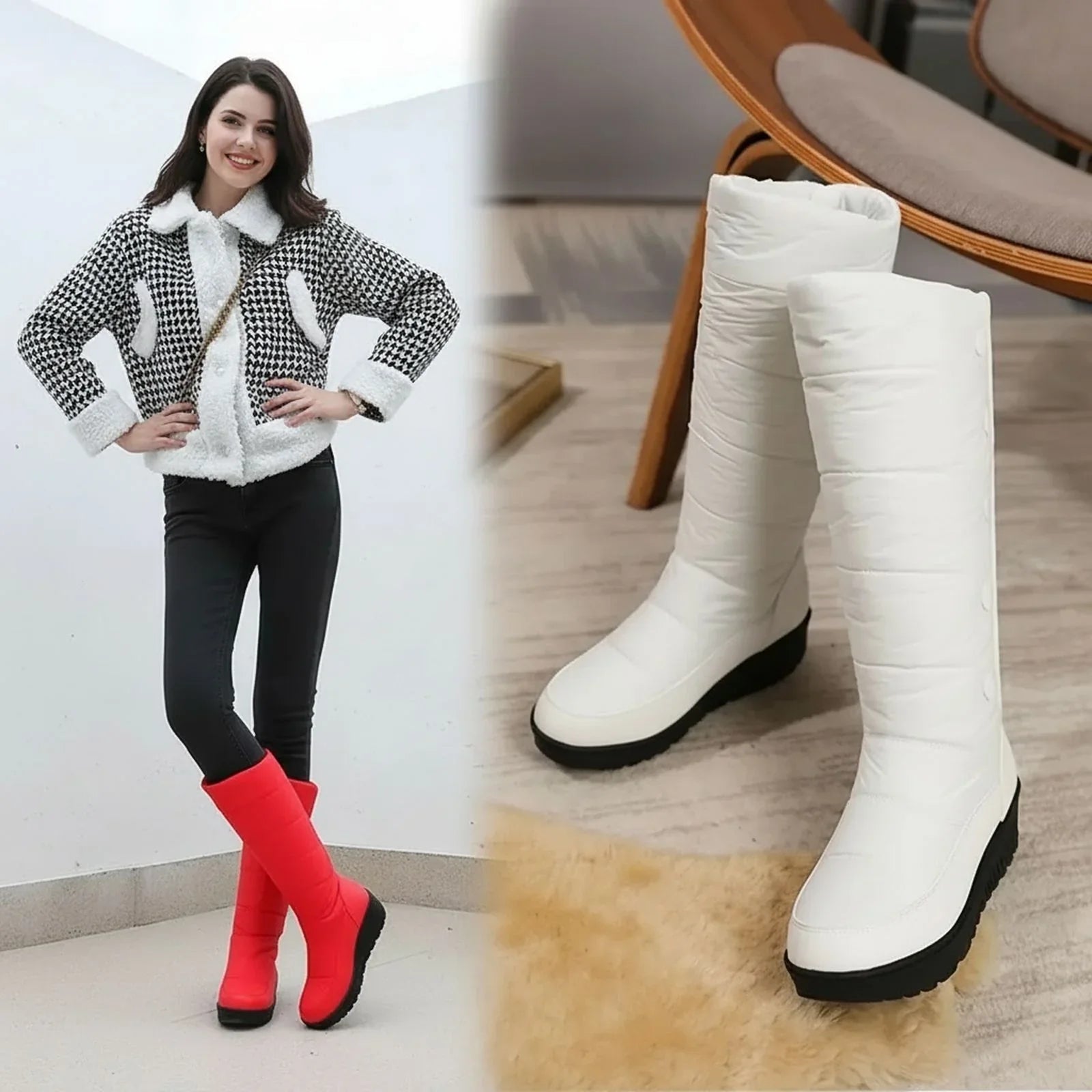Althea™-Stiefel mit Fleecefutter und Wärmeisolierung – für warme, stabile und geschützte Füße im Winter.