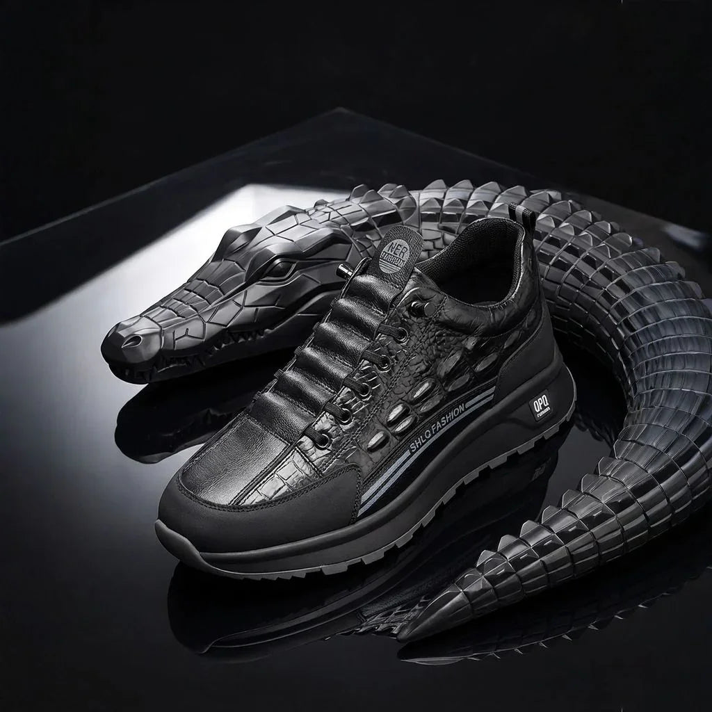 Krokodil™-Tennisschuhe aus hochwertigem Leder mit intelligenter Dämpfung / Robuste Eleganz für den Alltag!