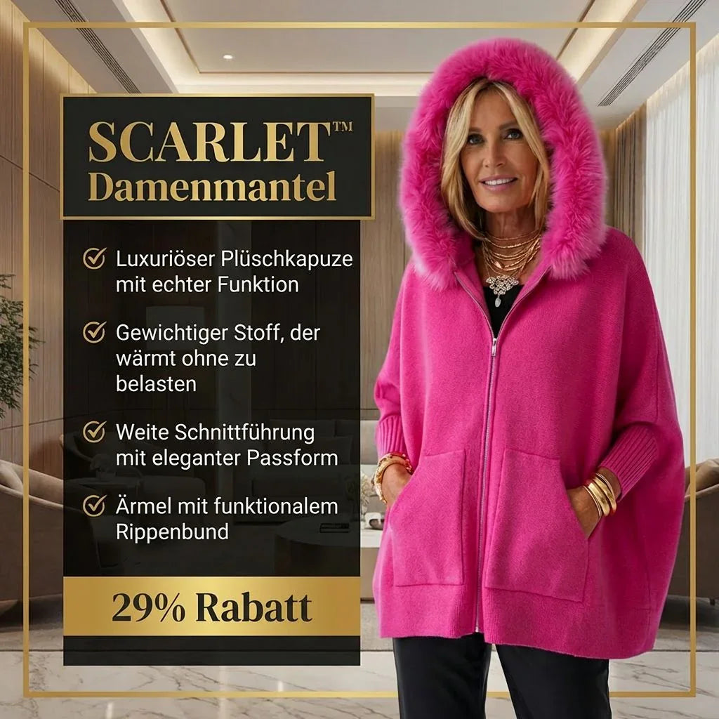 Scarlet™ Damenmantel mit luxuriöser Plüschkapuze