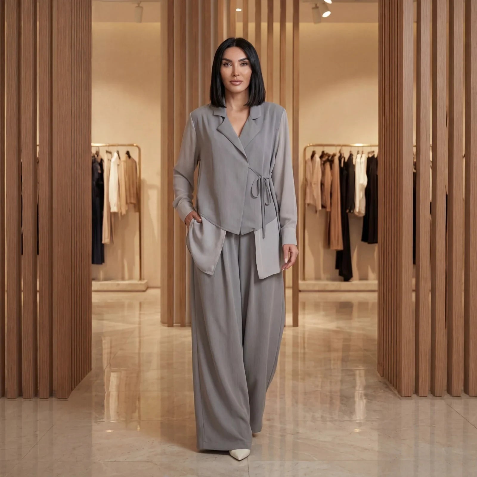 Haus Klasse™ Set in Schneiderkunst mit Asymmetrischem Blazer und Eleganter Hose!
