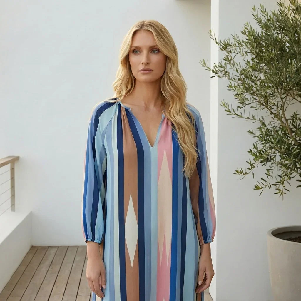 Kamelie™ Viskose-Maxikleid mit tiefem V-Ausschnitt