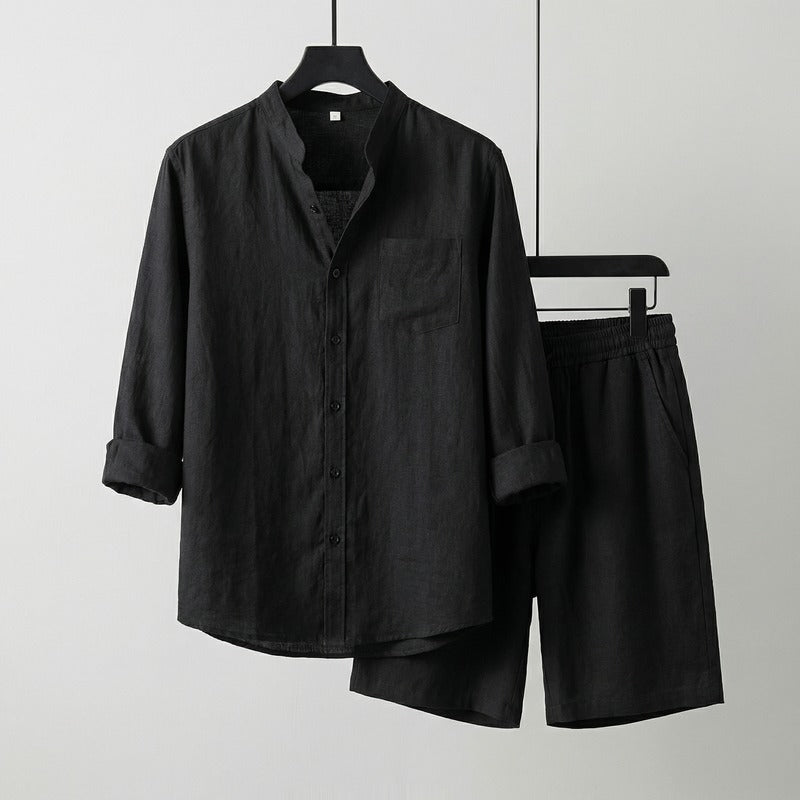 Riviera Klassik™ Minimalistisches Set aus Baumwoll-Leinen-Mischung