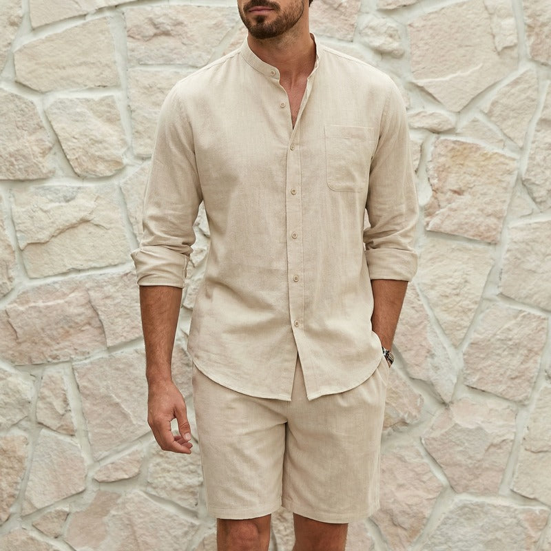 Riviera Klassik™ Minimalistisches Set aus Baumwoll-Leinen-Mischung