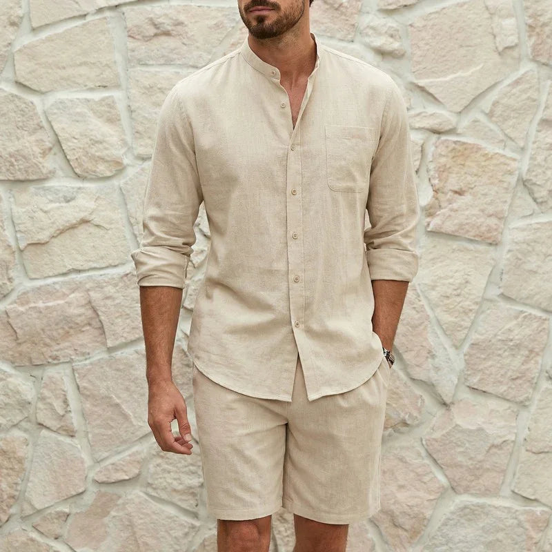 Riviera Klassik™ Minimalistisches Set aus Baumwoll-Leinen-Mischung