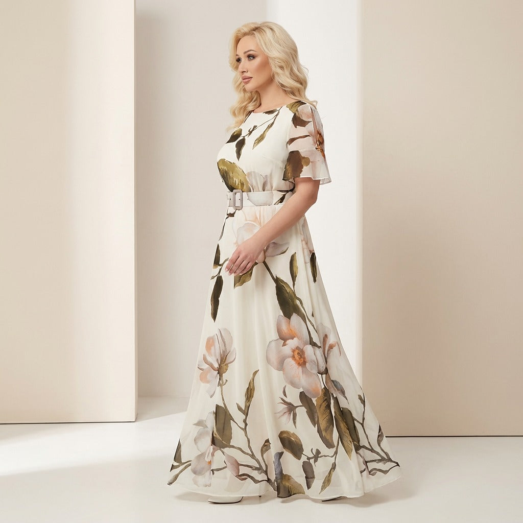 Valenza Ästhetik™ Langes Kleid mit Blumenmuster