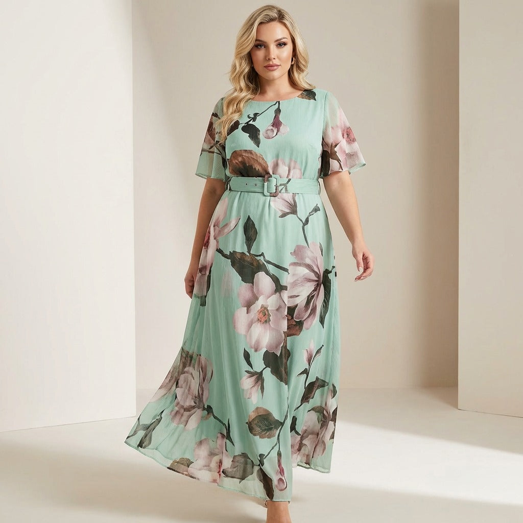 Valenza Ästhetik™ Langes Kleid mit Blumenmuster