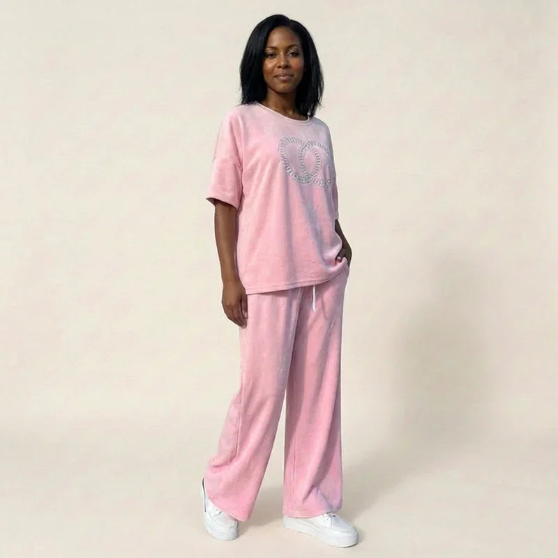 Urban Eleganz™ Zweiteileraus Comfort-Maschenware mit eleganten Kristalldetails