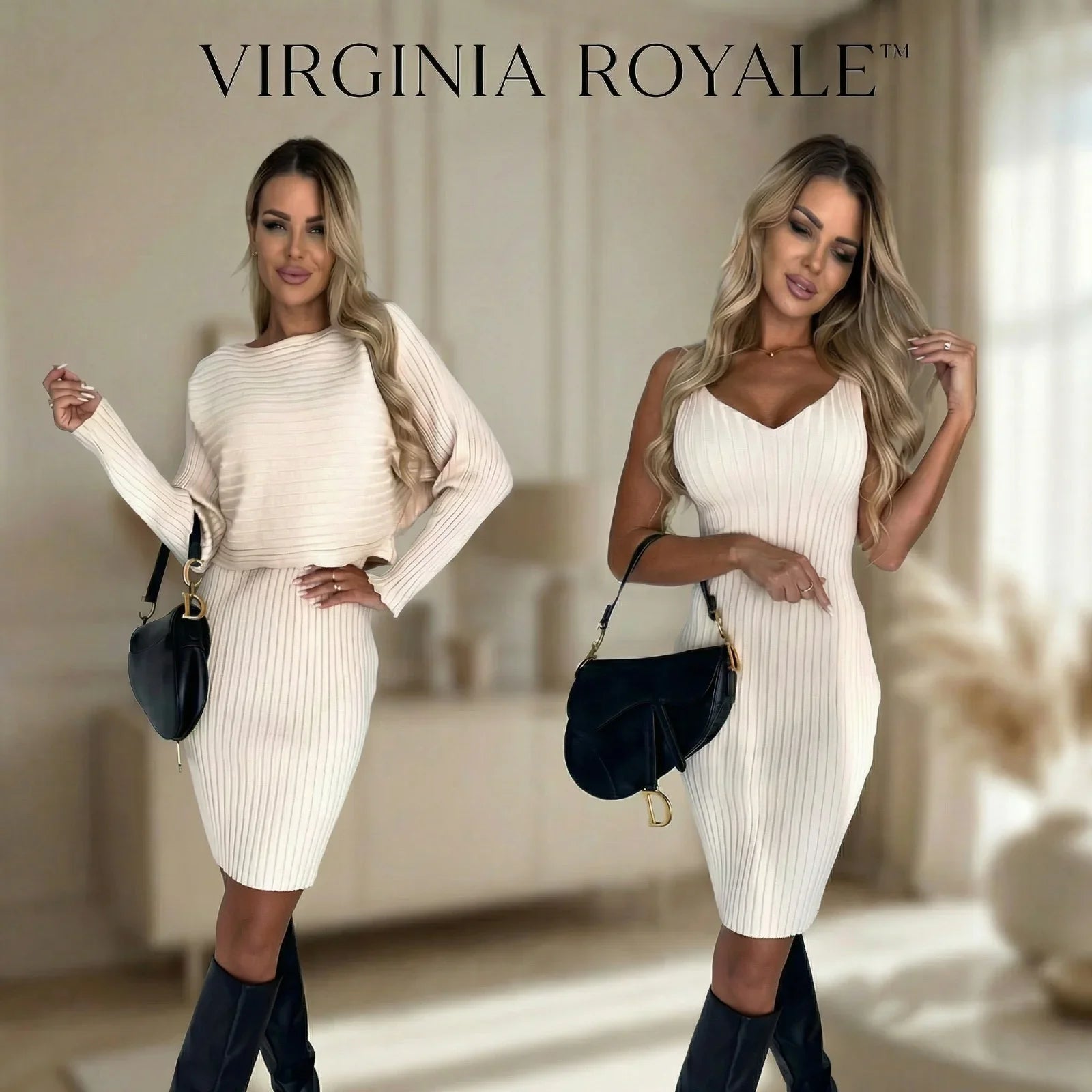 Virginia Royale™ Set aus hochwertigem Strick mit eleganter 2-in-1-Überlagerung