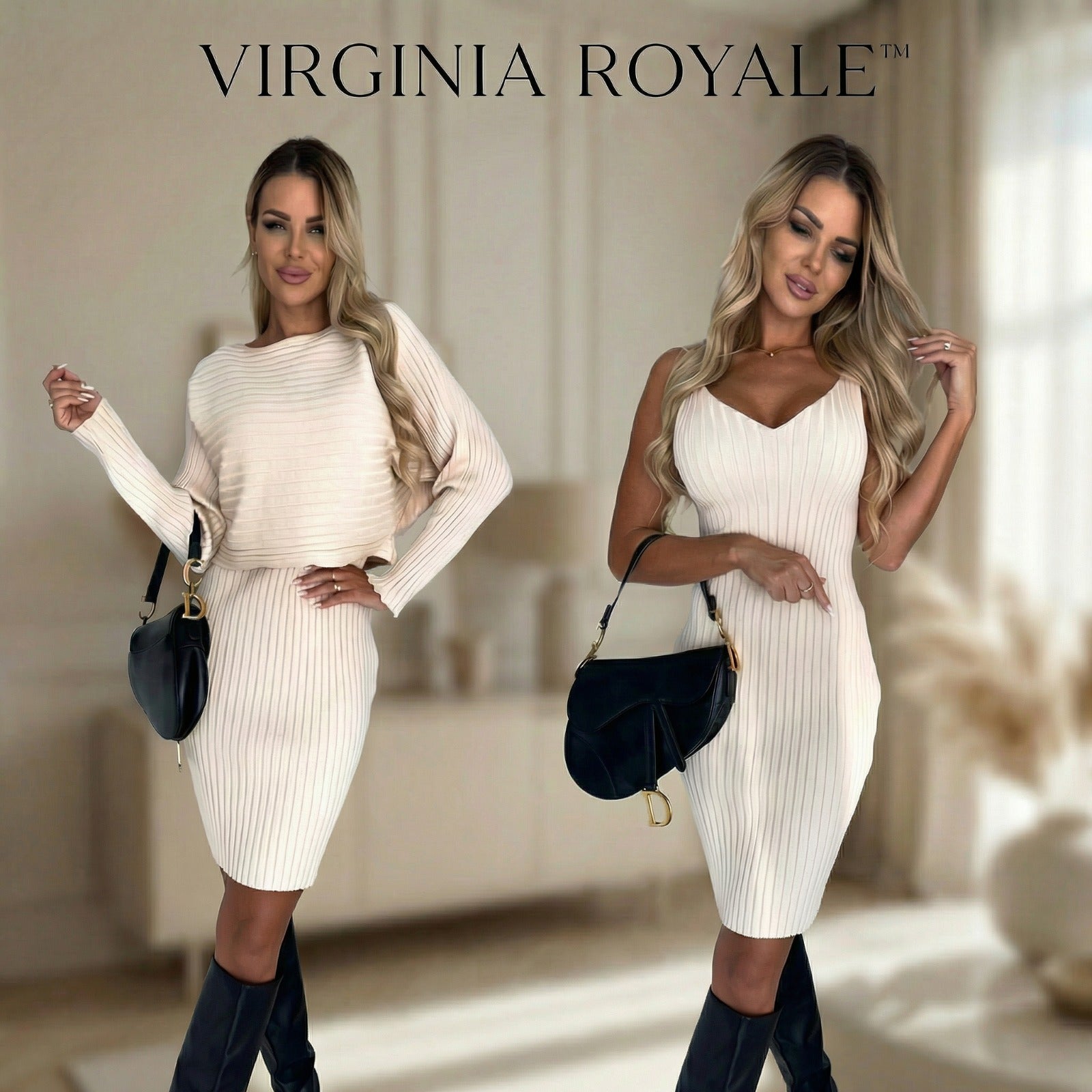 Virginia Royale™ Set aus hochwertigem Strick mit eleganter 2-in-1-Überlagerung