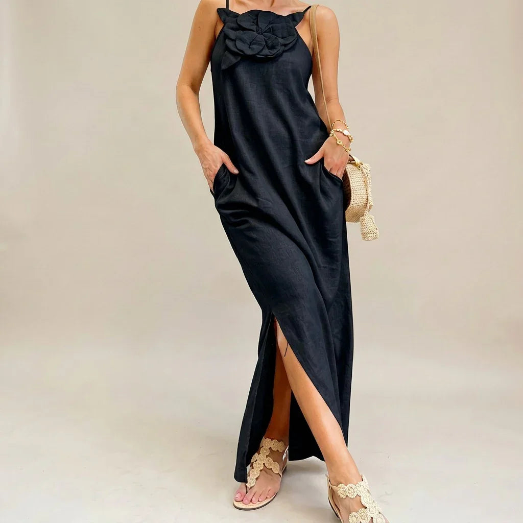 Carmela™ Elegantes Kleid mit Handgefertigter Blume