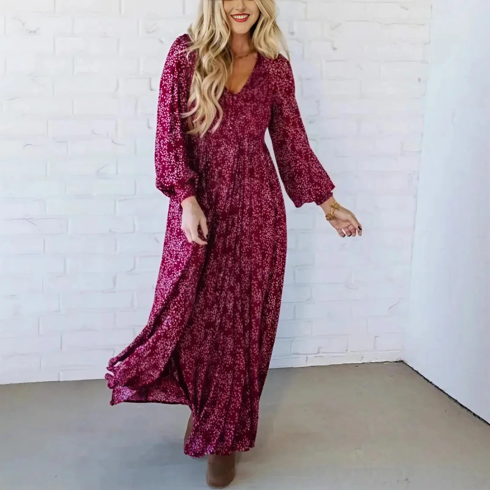 Avelline™-Kleid mit Raffiniertem Muster und Fließender Passform
