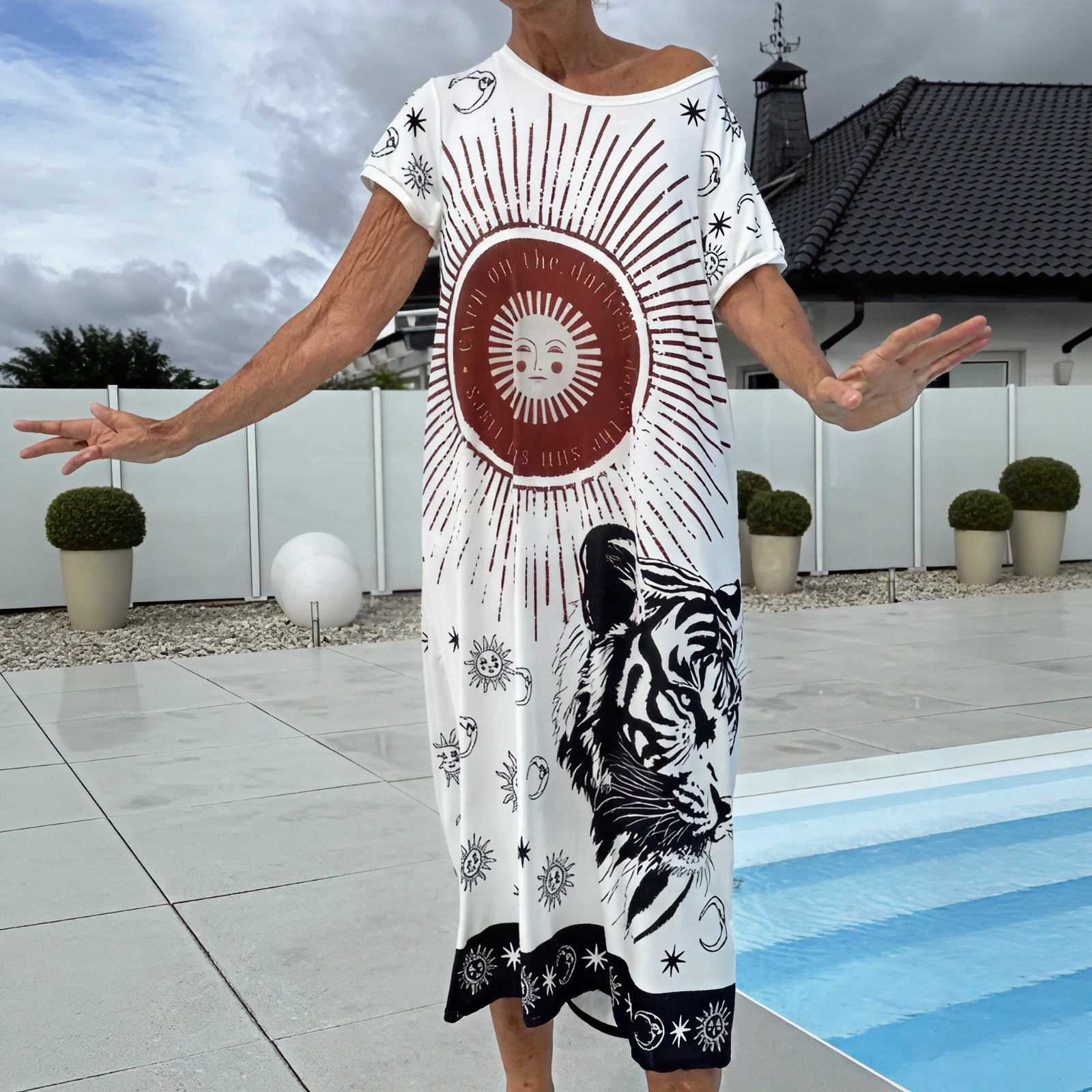 SeaBreeze™-Kleid mit Kunstvollen Mustern und Lockerer Passform