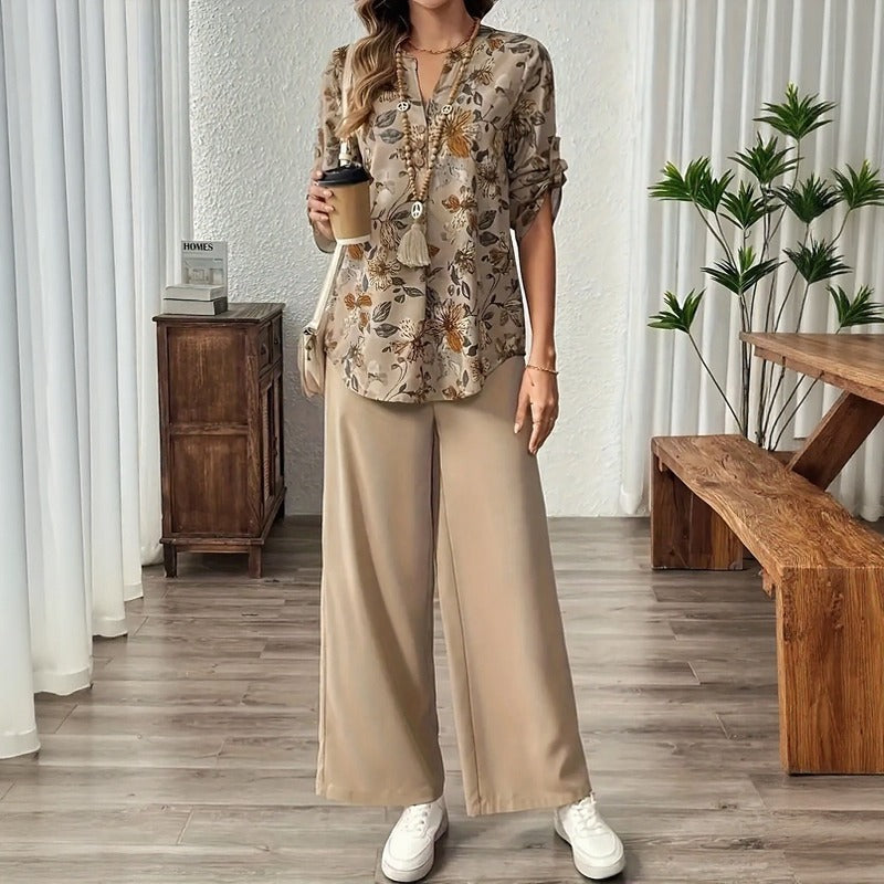 Arvella™-Set mit Bedrucktem Oberteil und Eleganter Hose