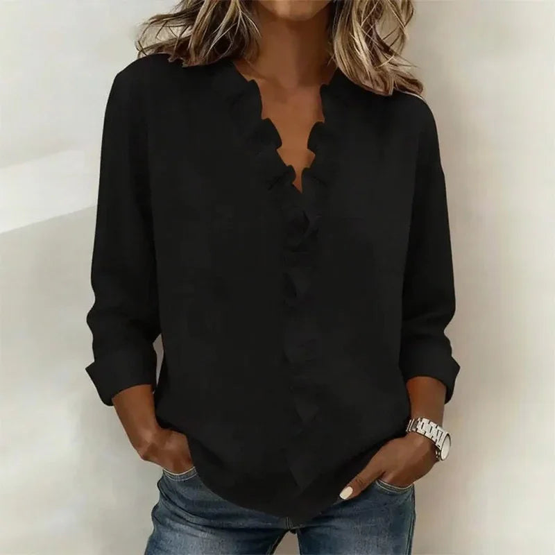 Sorelle™ Bluse mit Vertikalem Rüschendetail und Zeitlosem Stil