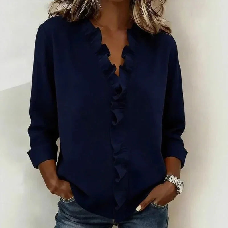 Sorelle™ Bluse mit Vertikalem Rüschendetail und Zeitlosem Stil