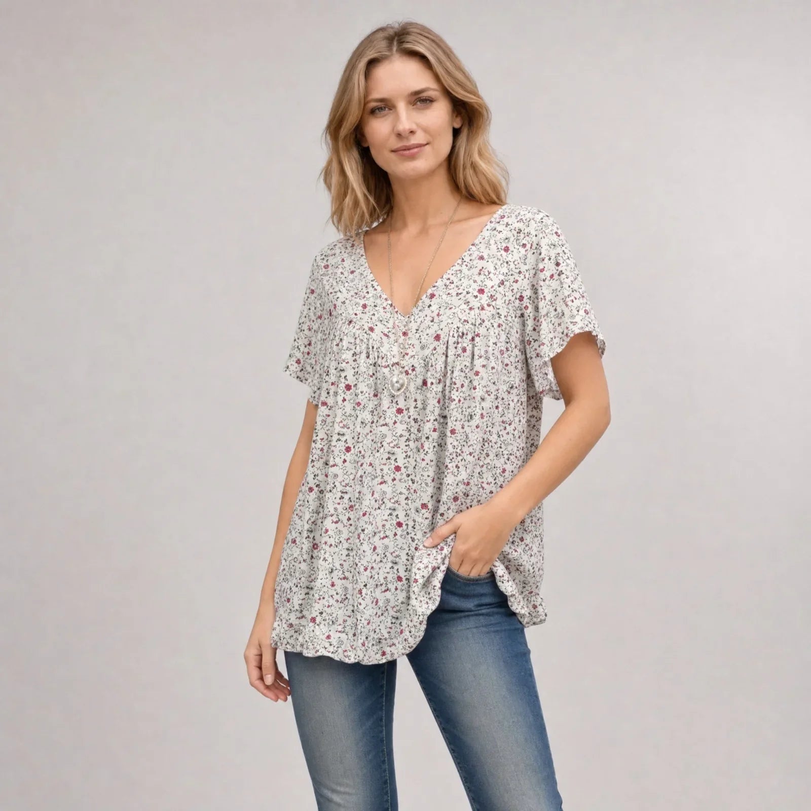 Lisboa™ Bluse aus Premium-Viskose mit V-Ausschnitt
