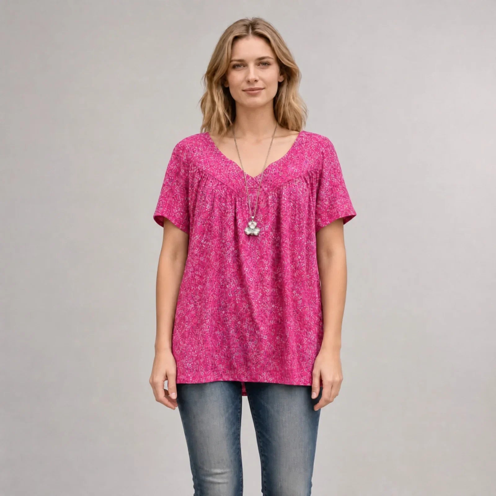 Lisboa™ Bluse aus Premium-Viskose mit V-Ausschnitt