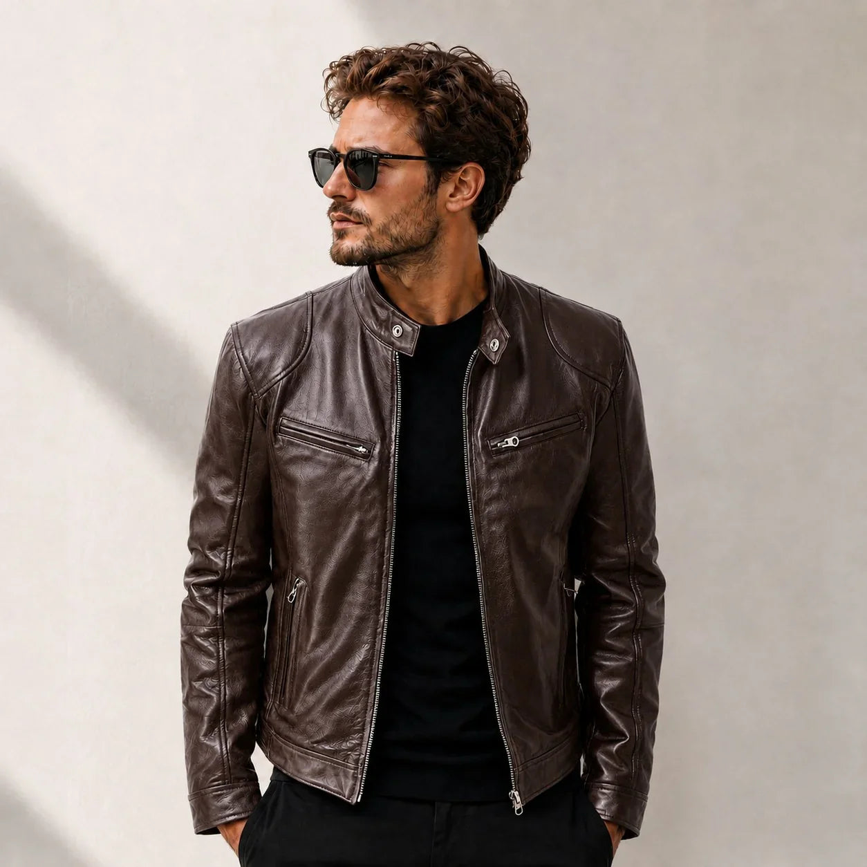Yakuza™ Jacke aus Premium Leder mit Minimalistischem, Zeitlosem Design