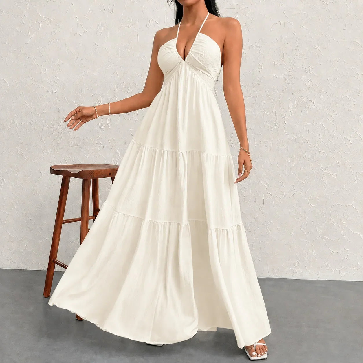 Marielle™ Kleid mit Halterneck-Ausschnitt und Zarter Bindung