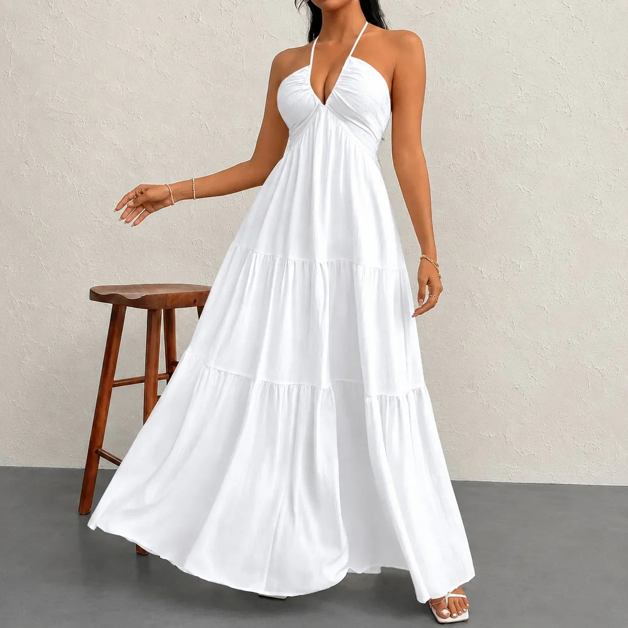 Marielle™ Kleid mit Halterneck-Ausschnitt und Zarter Bindung