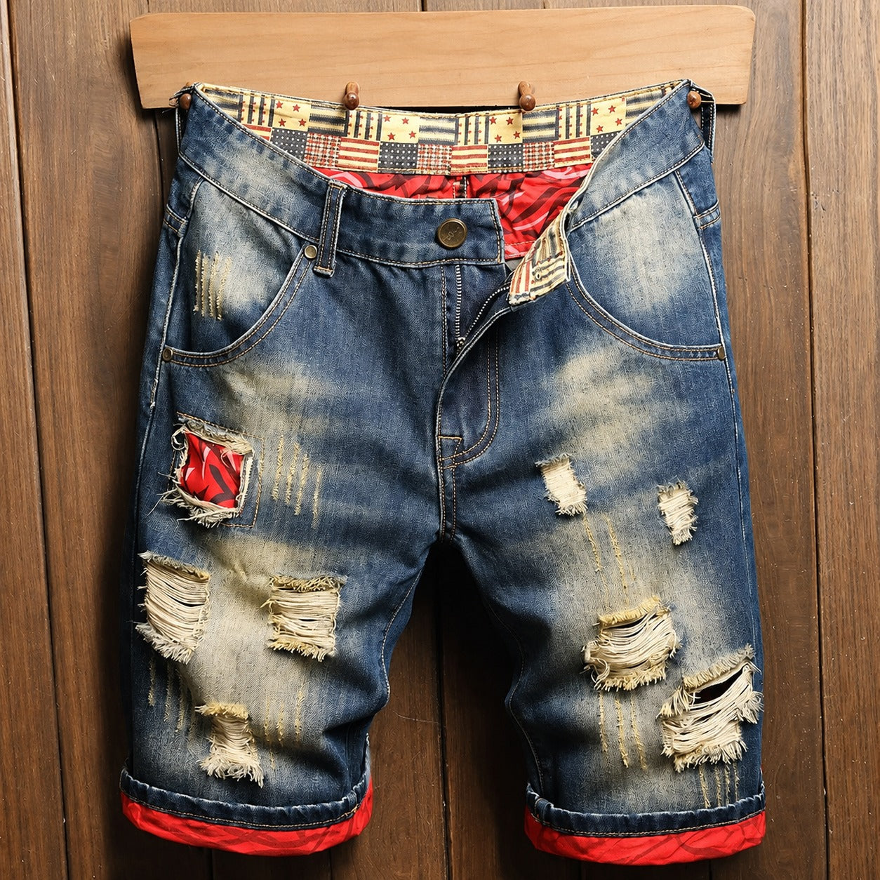 Dante™ Premium-Denim-Shorts mit Stone-Wash-Optik