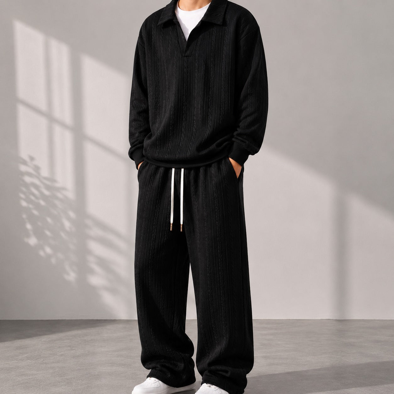 Valdren™ Herren 2-Teiliges Set Aus Strukturierter Strickware